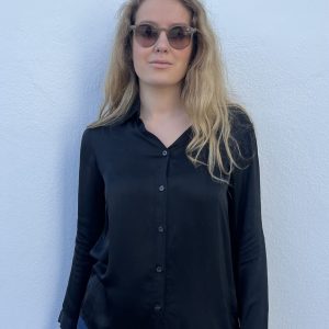 Camisa raso  negra Sera